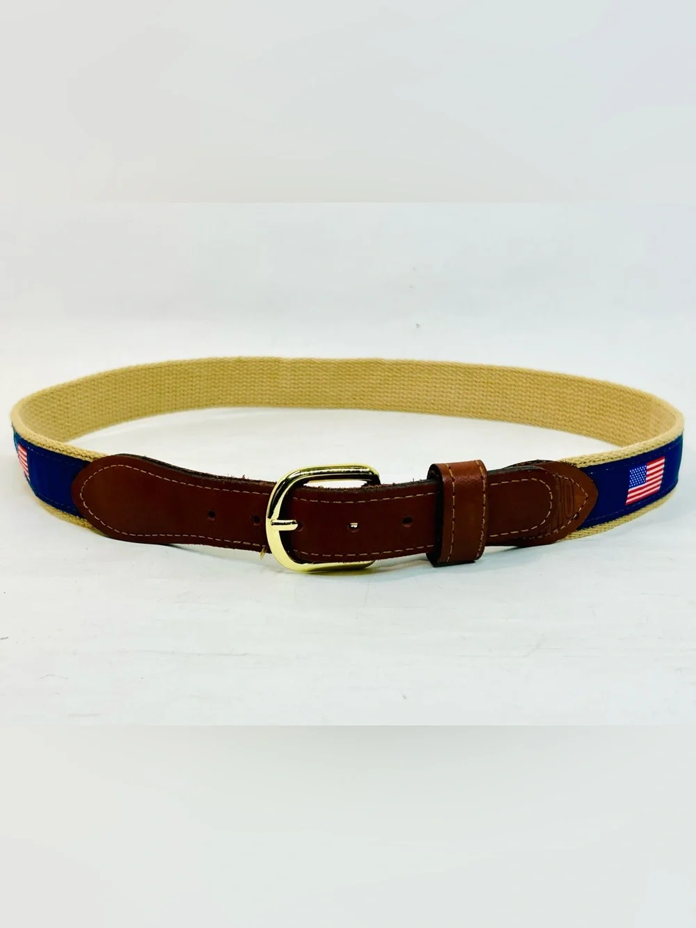 Zep-Pro American Flag Lesther and Ribbon Belt size 32 Made in USA